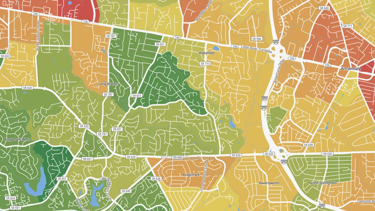 Wakefield Park, Annandale, VA Map of Theft Rates