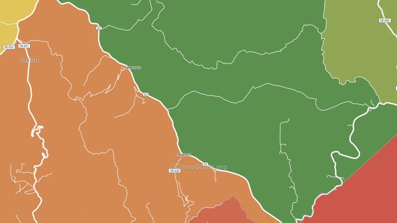 Wakenva, VA Map of Theft Rates