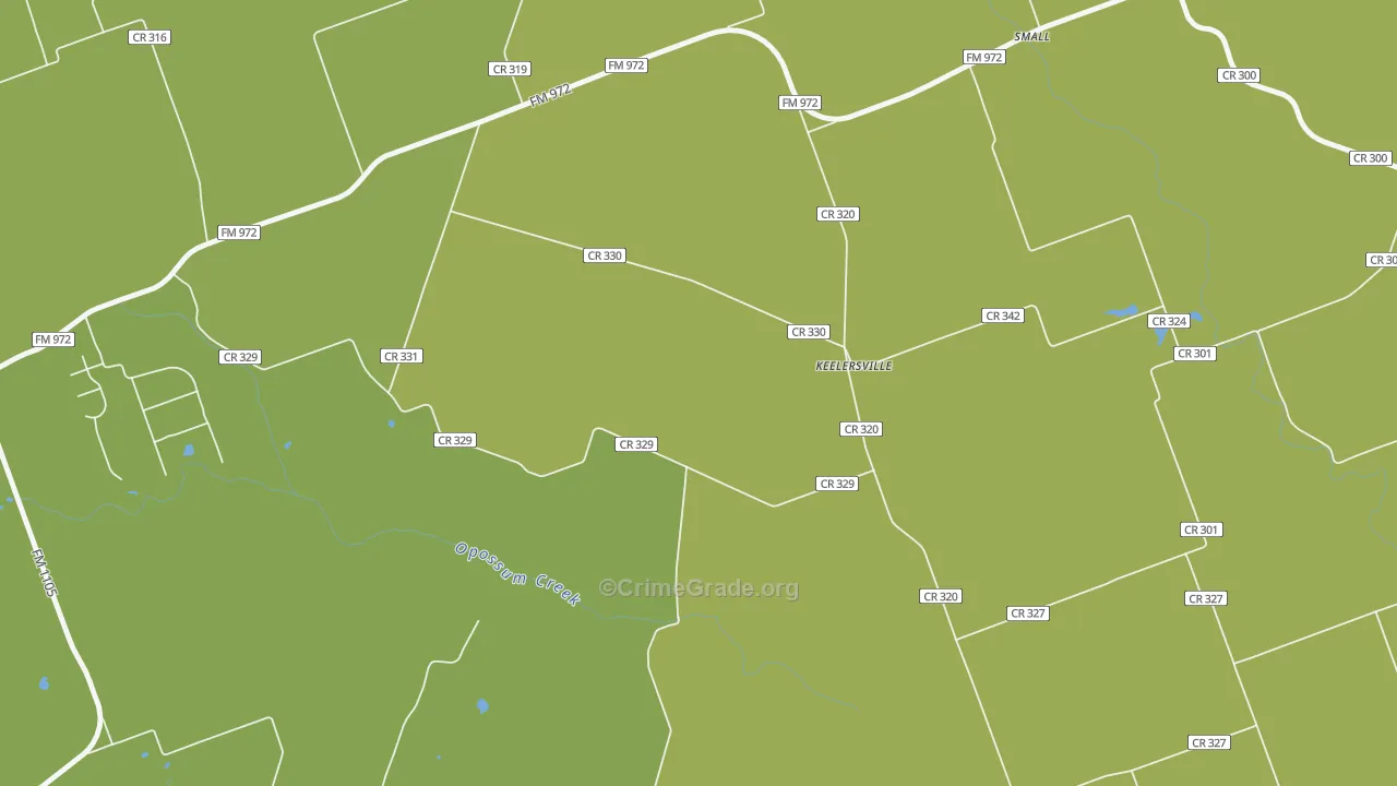 Walburg, TX Map of Theft Rates