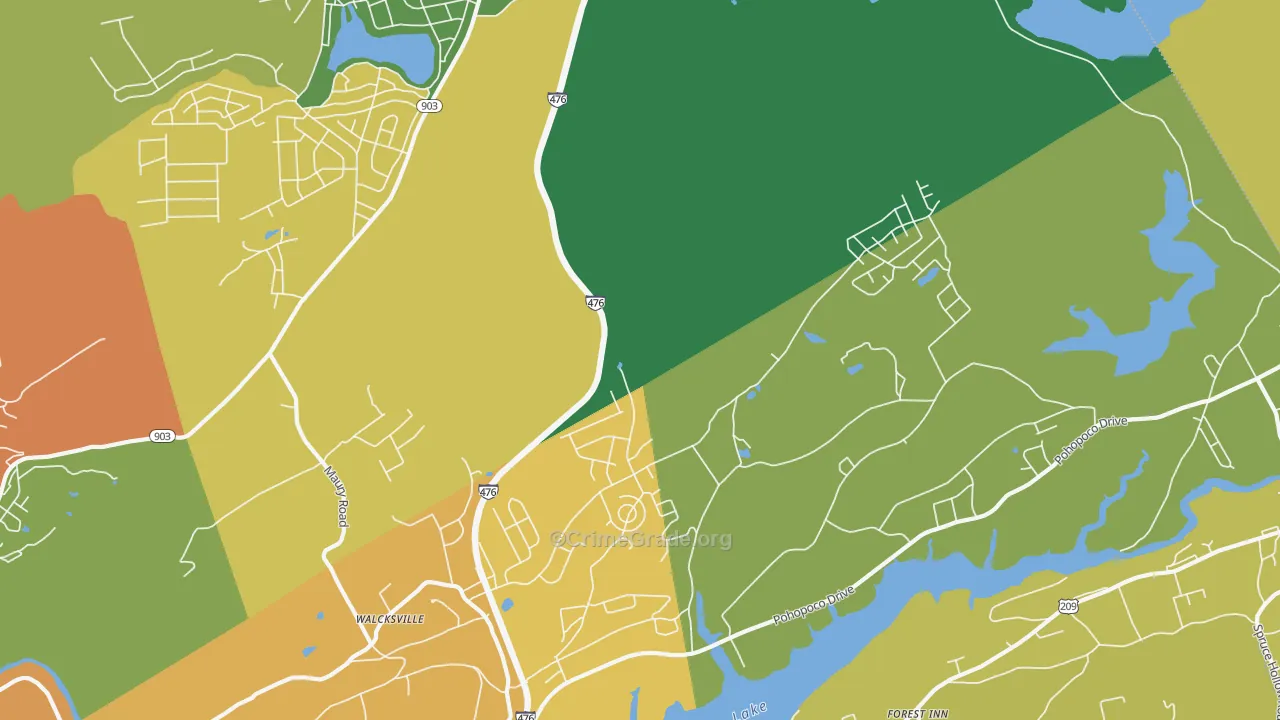 Walcksville, PA Map of Theft Rates