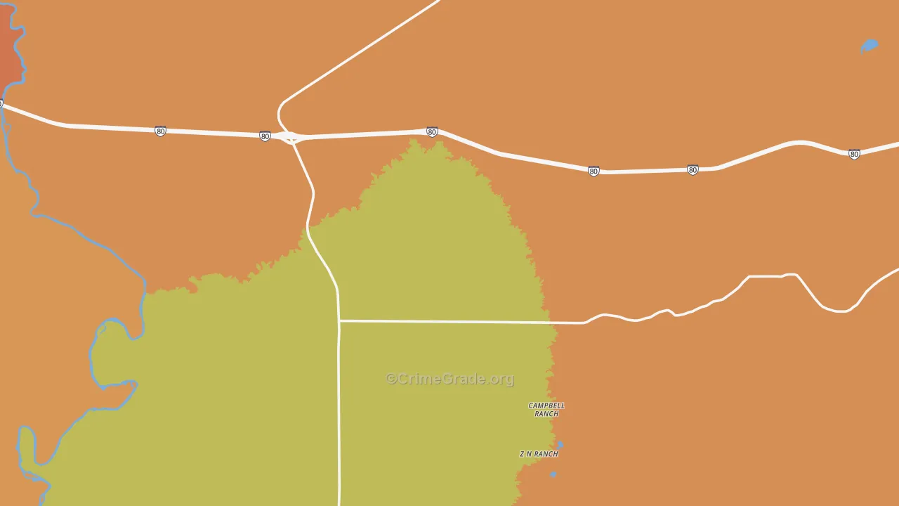 Walcott, WY Map of Theft Rates