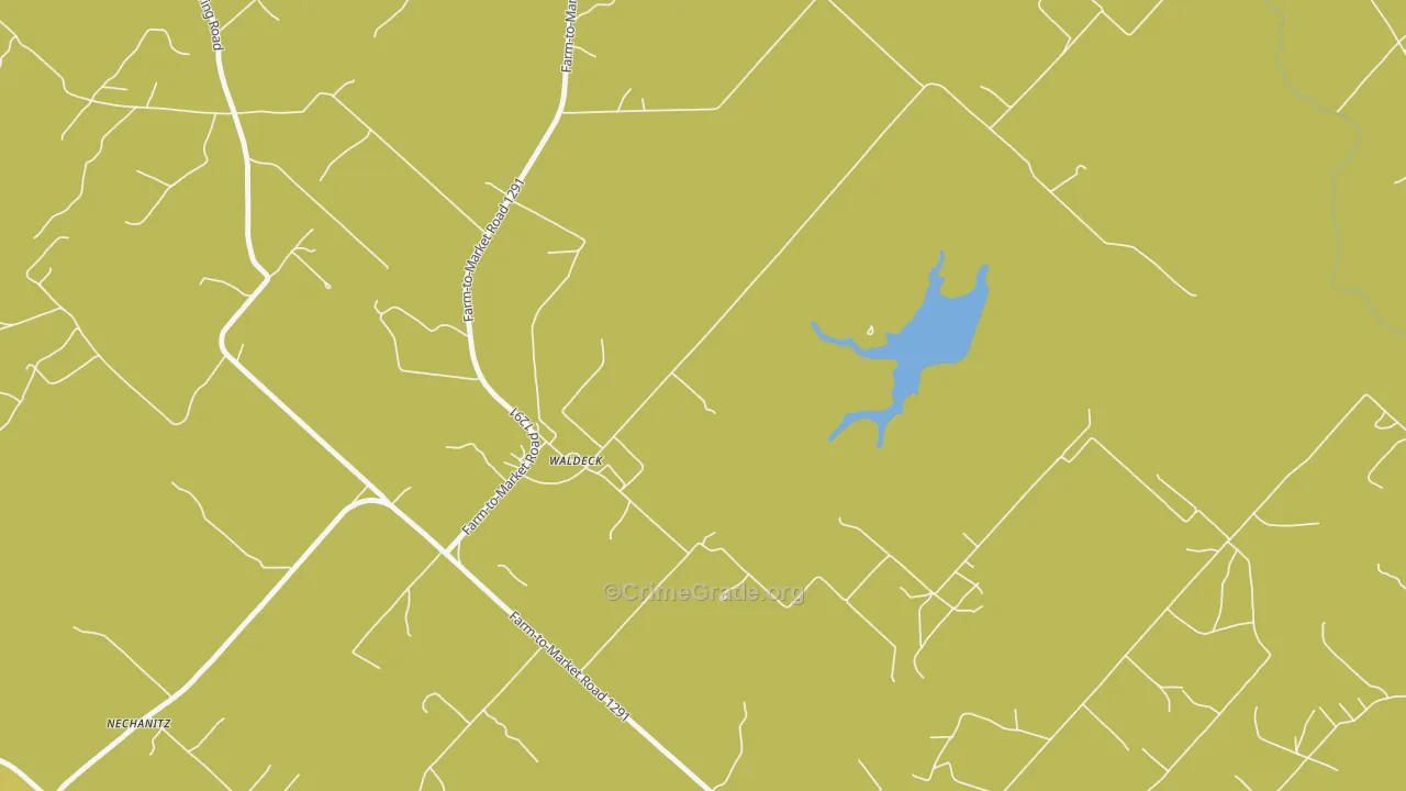 Waldeck, TX Map of Theft Rates