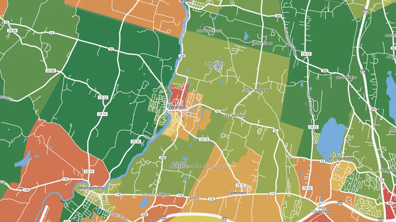Walden, NY Map of Theft Rates