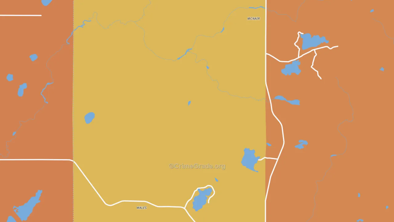 Wales, MN Map of Theft Rates