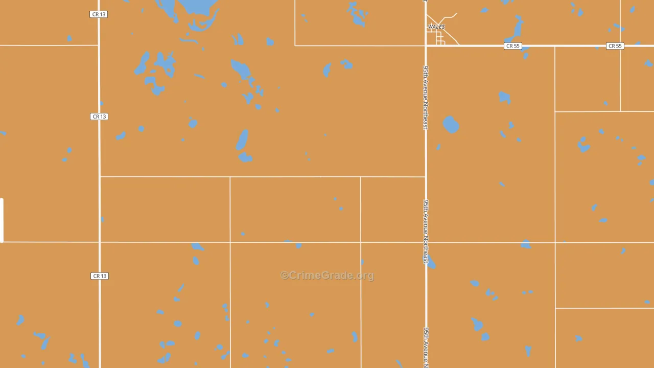 Wales, ND Map of Theft Rates
