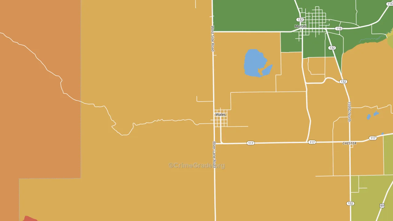 Wales, UT Map of Theft Rates