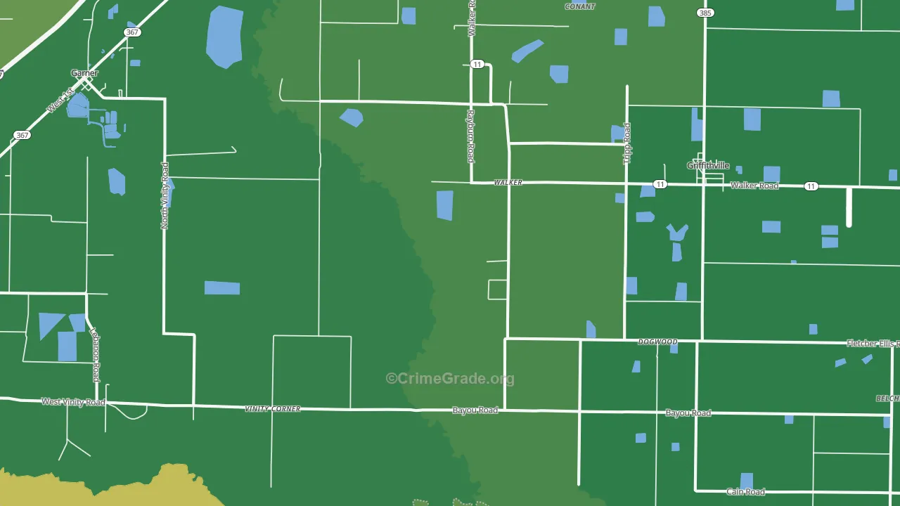 Walker, AR Map of Theft Rates
