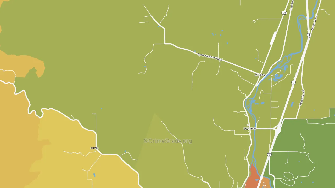 Walker, OR Map of Theft Rates
