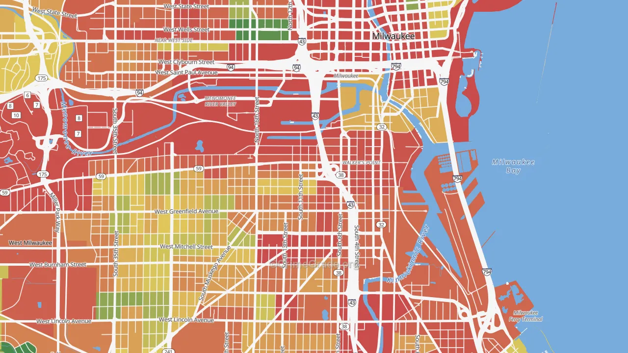 Walker's Point, Milwaukee, WI Map of Theft Rates