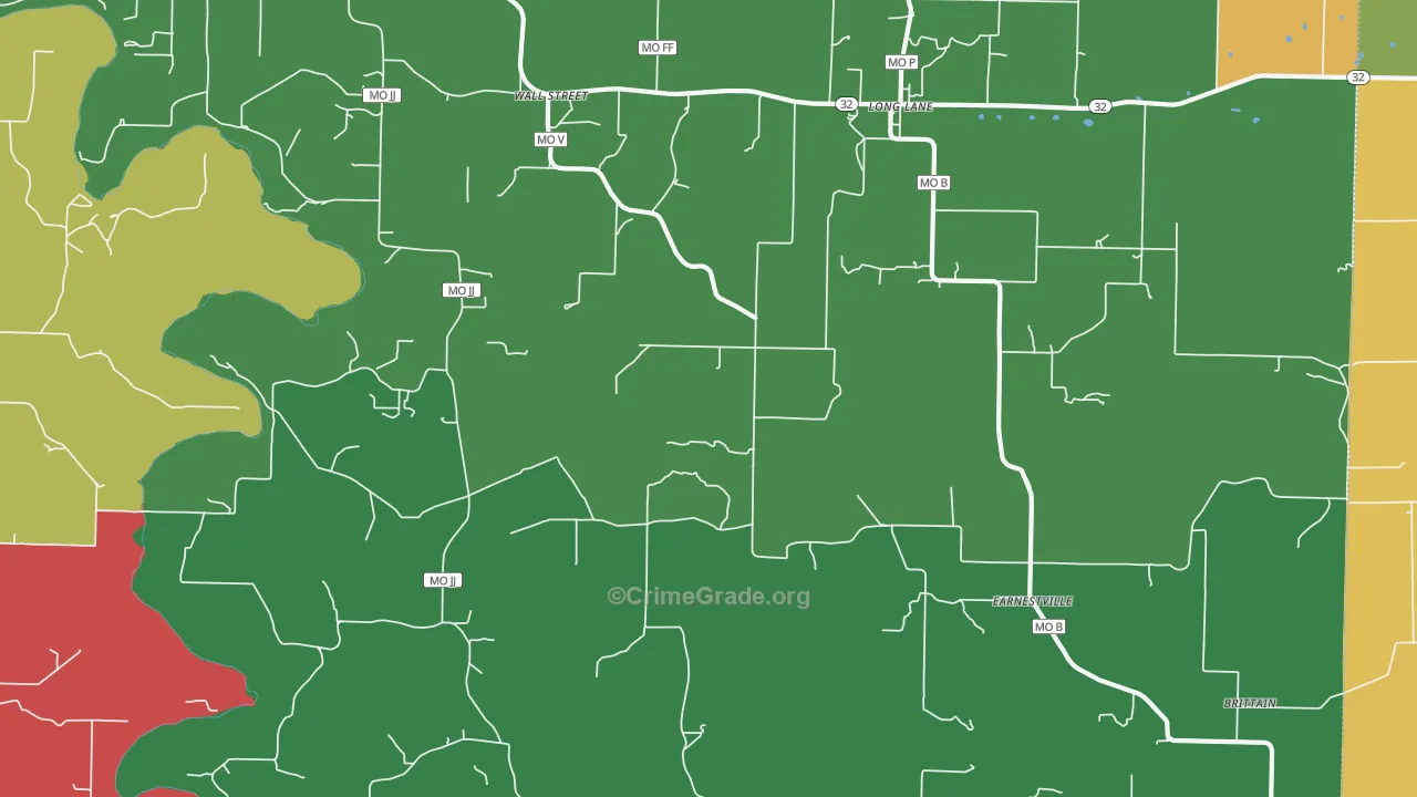 Wall Street, MO Map of Theft Rates