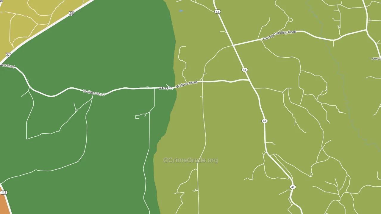 Wallace, AL Map of Theft Rates