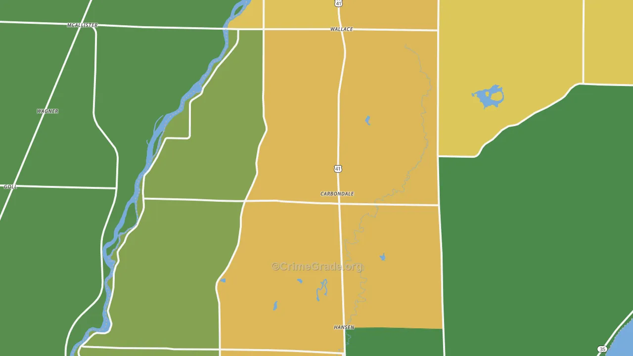 Wallace, MI Map of Theft Rates
