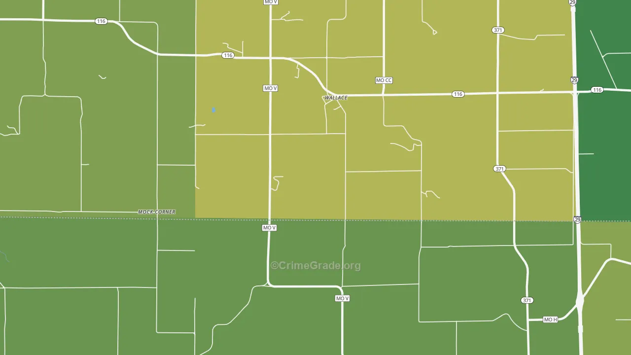 Wallace, MO Map of Theft Rates