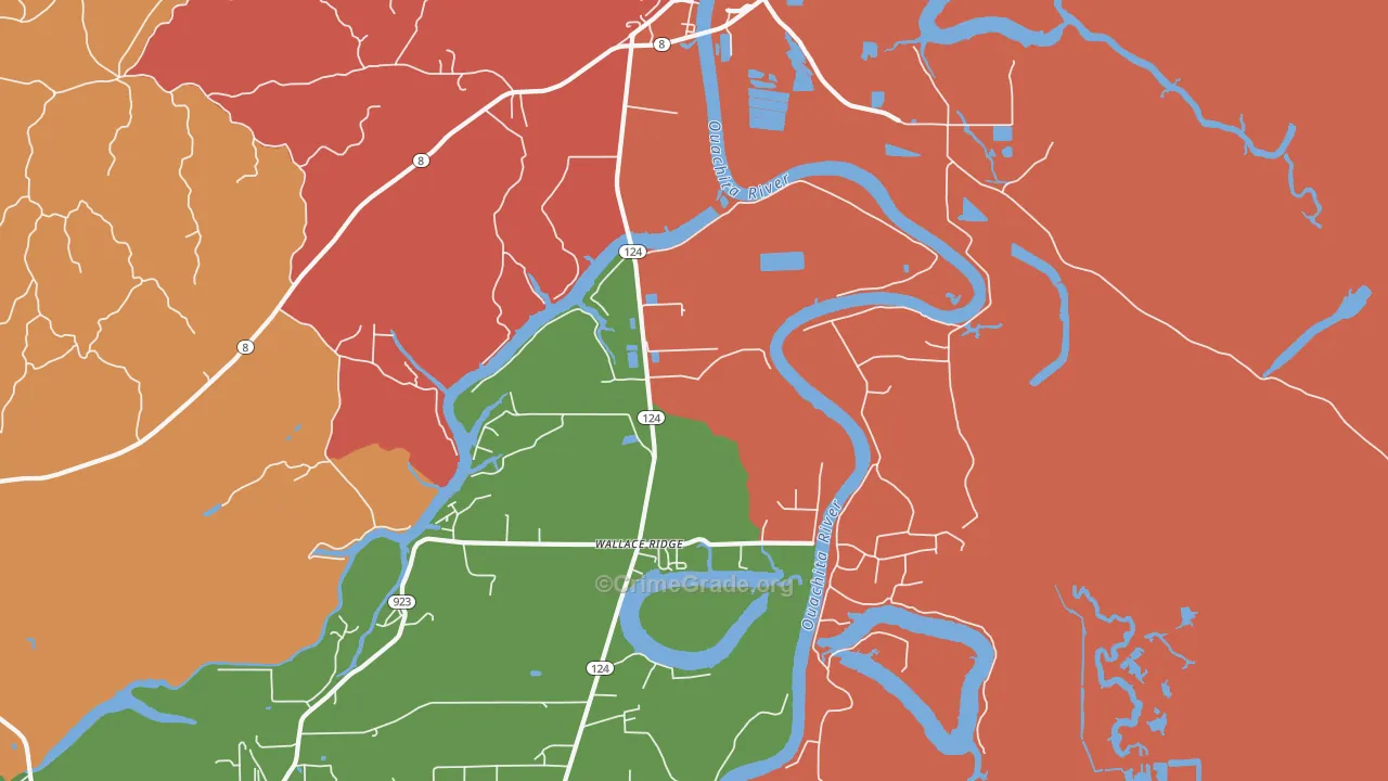 Wallace Ridge, LA Map of Theft Rates