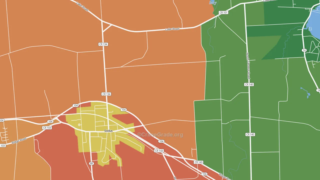 Wallington, NY Map of Theft Rates