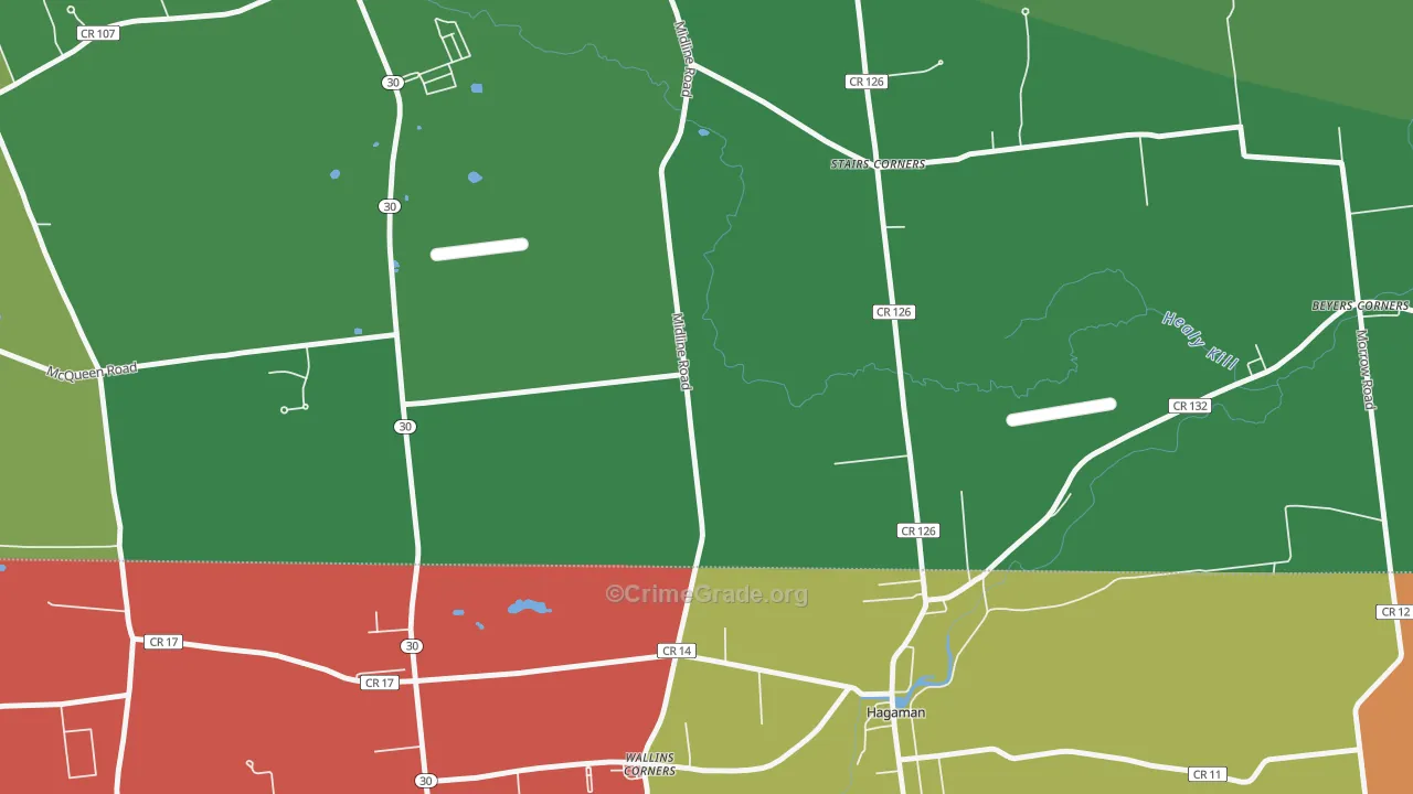 Wallins Corner, NY Map of Theft Rates