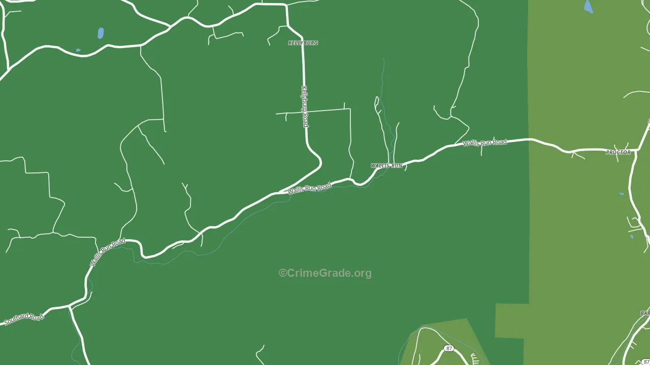 Wallis Run, PA Map of Theft Rates