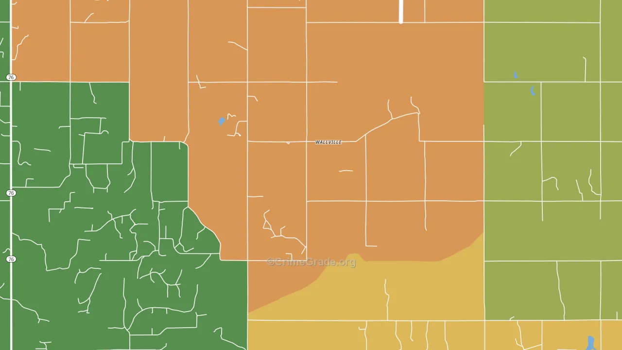 Wallville, OK Map of Theft Rates