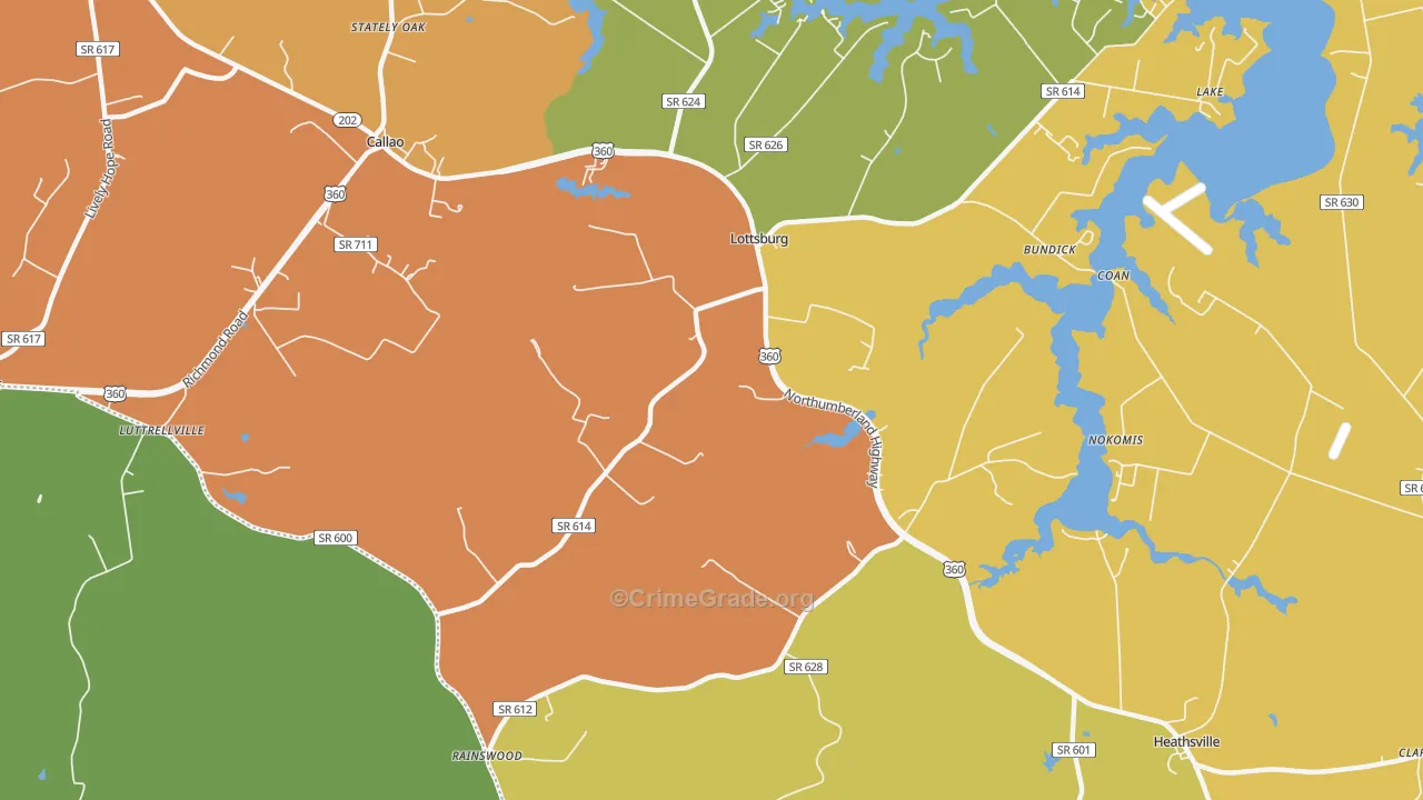 Walmsley, VA Map of Theft Rates
