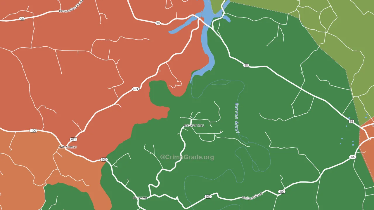 Walnut Hill, KY Map of Theft Rates
