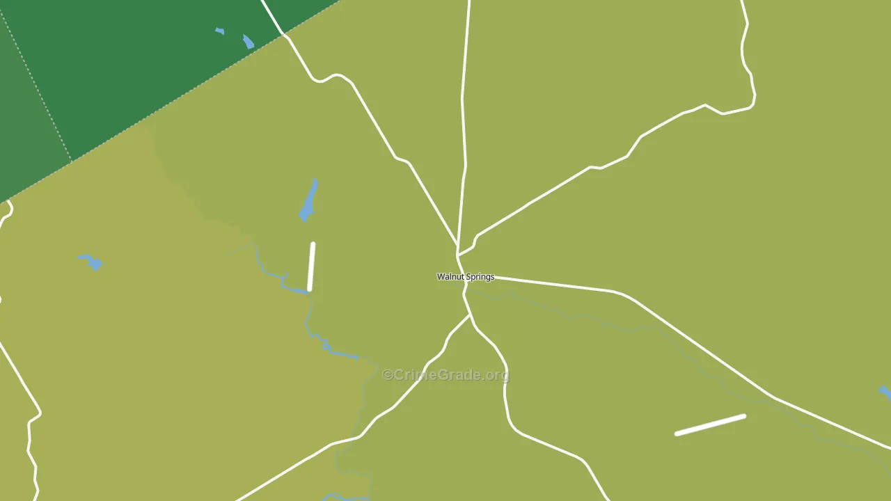 Walnut Springs, TX Map of Theft Rates