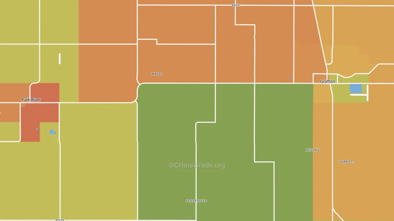Walsh County, ND Map of Theft Rates