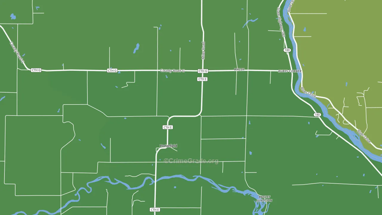 Walsh, WI Map of Theft Rates