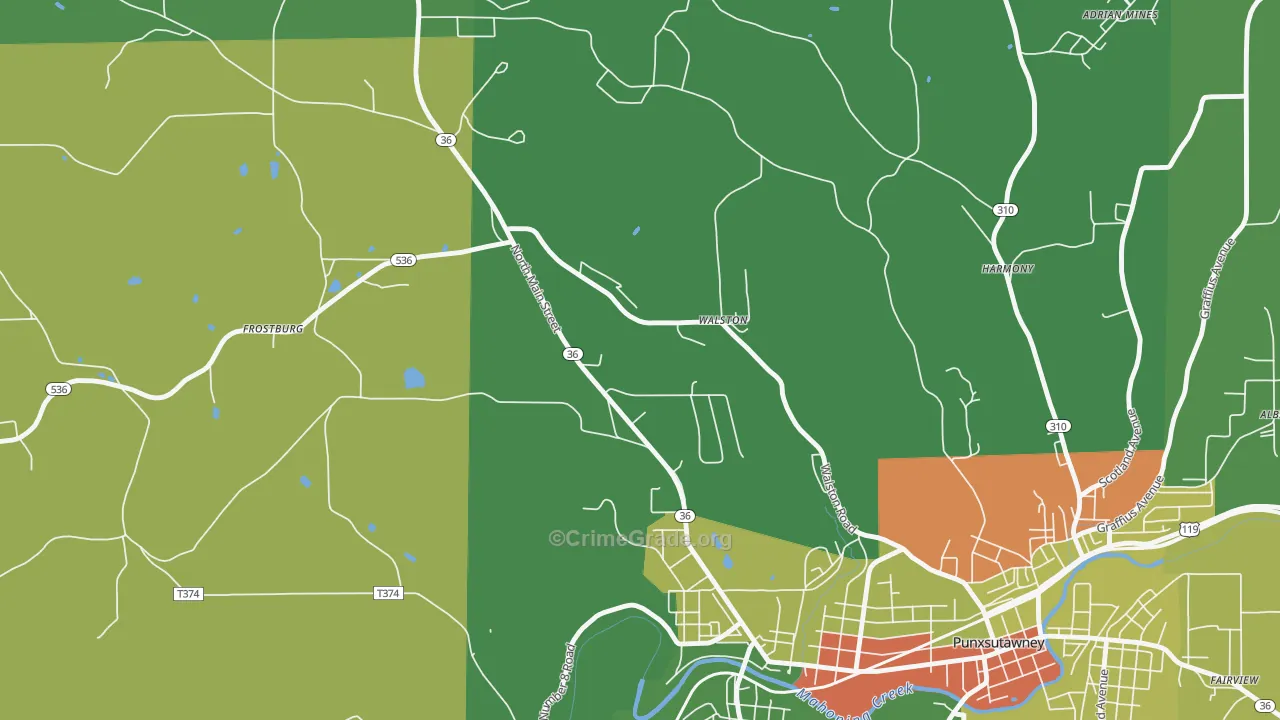 Walston, PA Map of Theft Rates