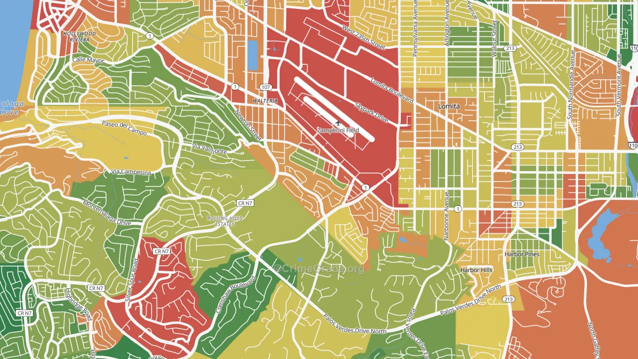 Walteria, Torrance, CA Map of Theft Rates