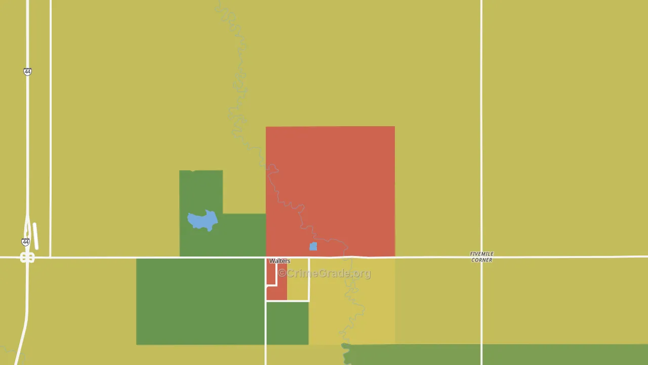Walters, OK Map of Theft Rates