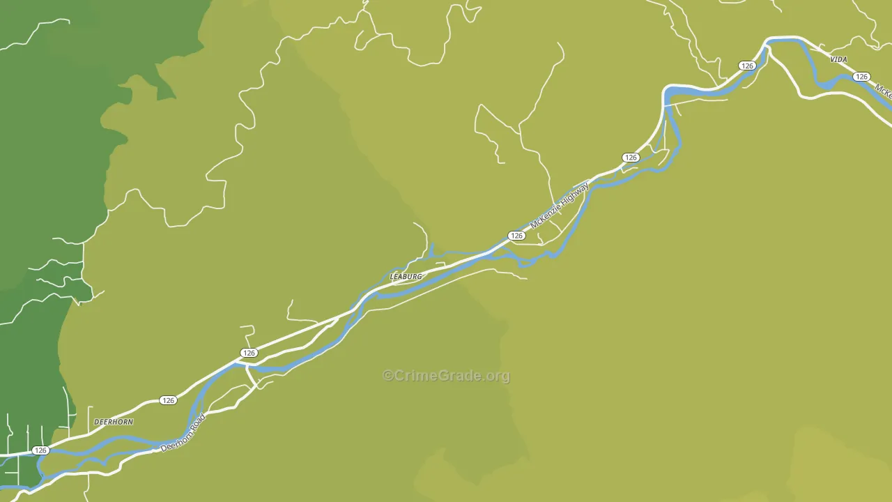 Walterville, OR Map of Theft Rates