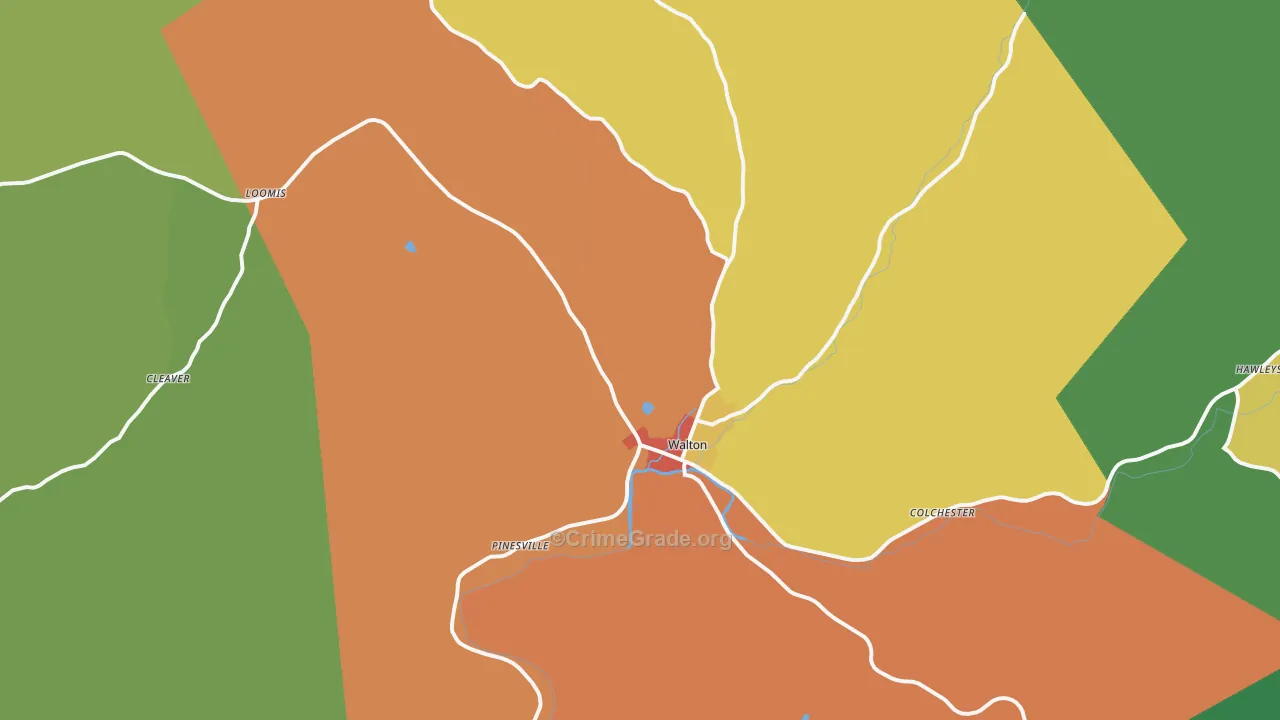 Walton, NY Map of Theft Rates