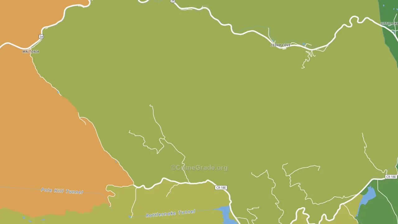 Waltonia, CO Map of Theft Rates