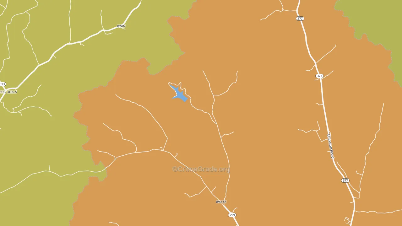 Waltz, KY Map of Theft Rates