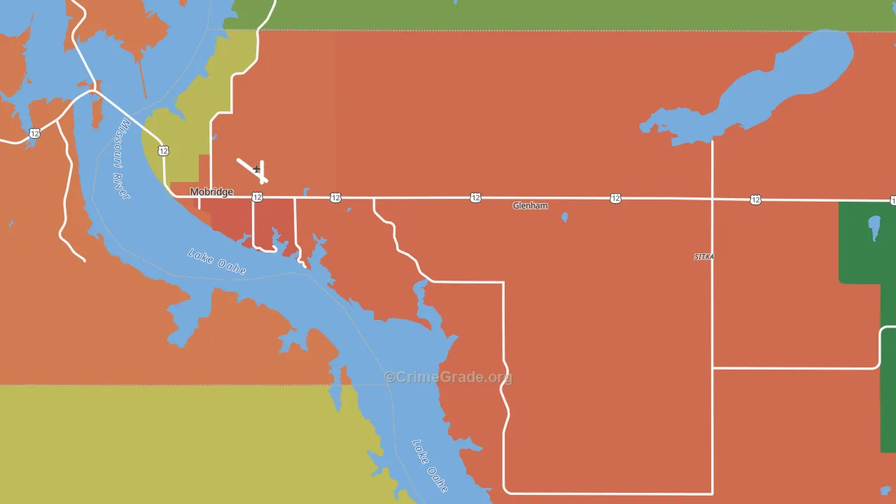 Walworth County, SD Map of Theft Rates