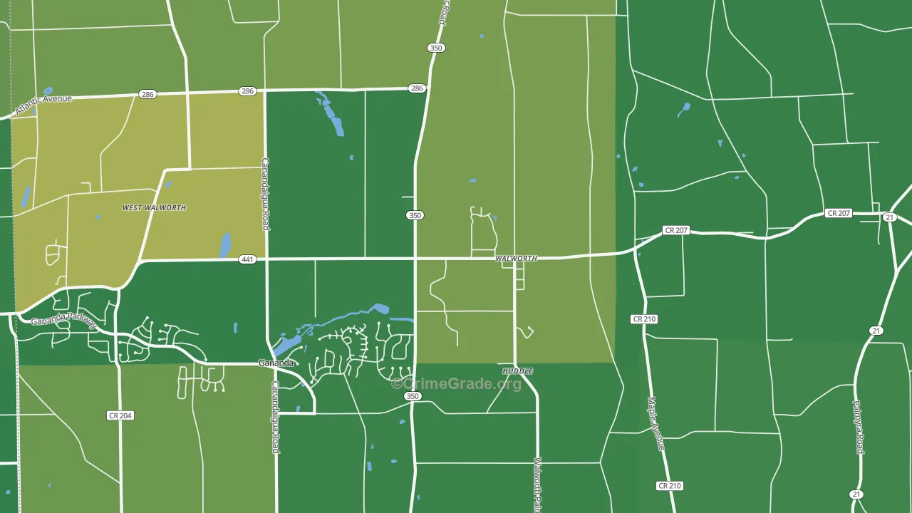 Walworth, NY Map of Theft Rates