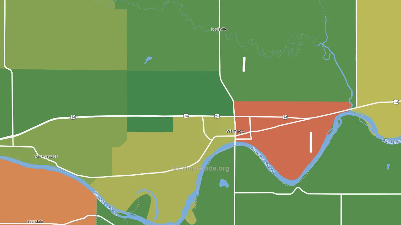 Wamego, KS Map of Theft Rates