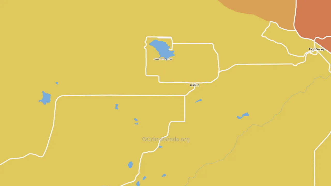 Wamic, OR Map of Theft Rates