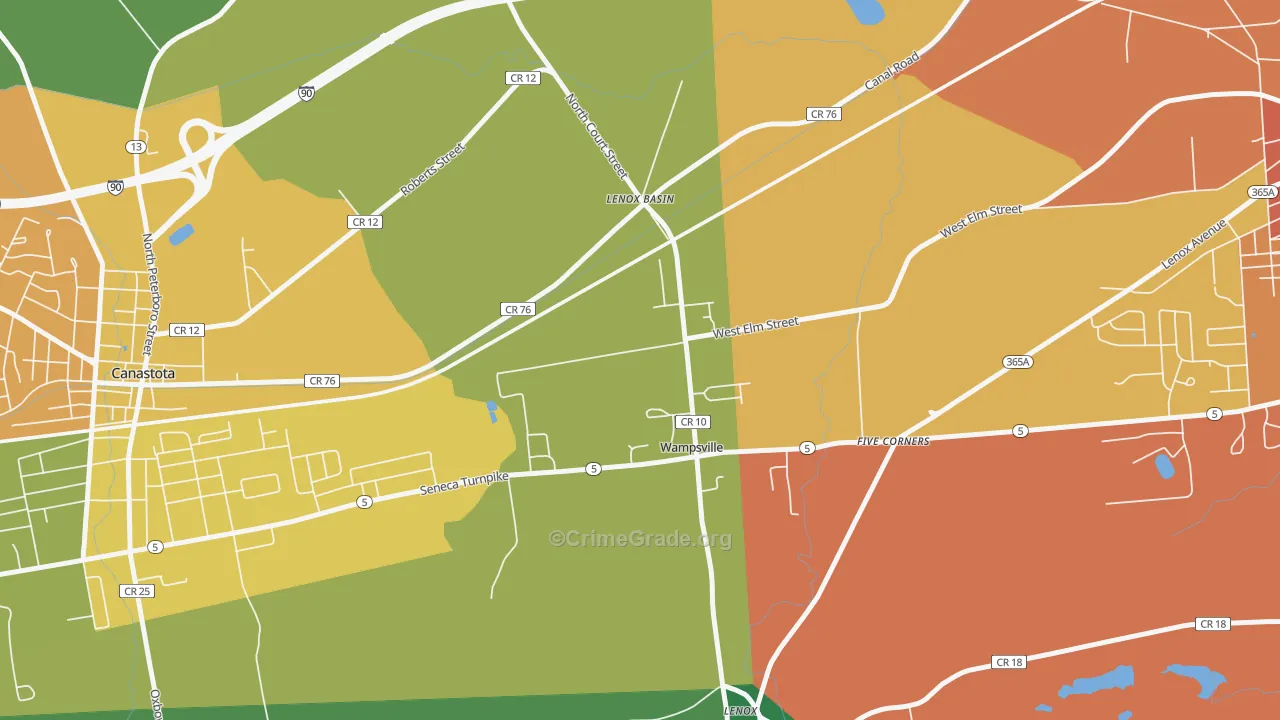 Wampsville, NY Map of Theft Rates