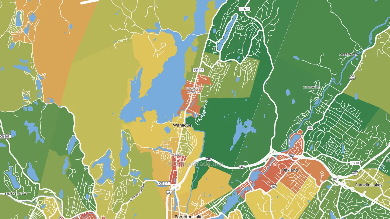 Wanaque, NJ Map of Theft Rates