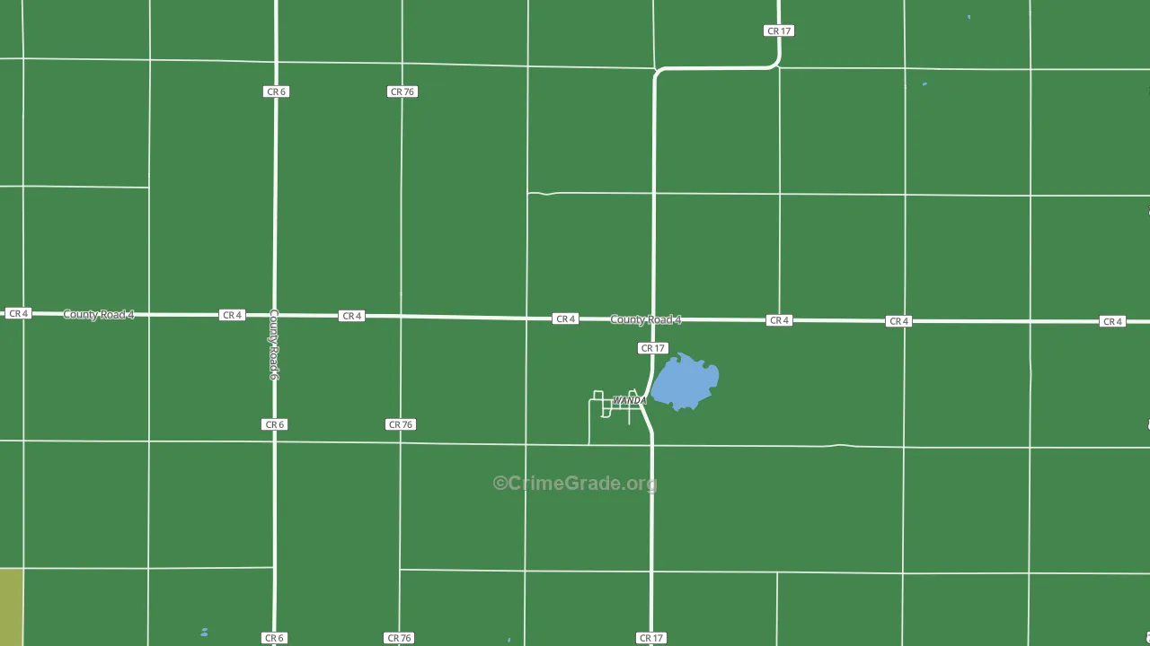 Wanda, MN Map of Theft Rates