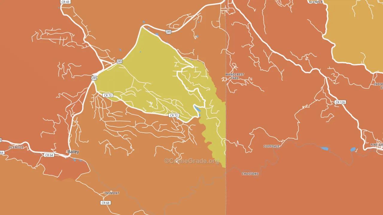 Wandcrest Park, CO Map of Theft Rates