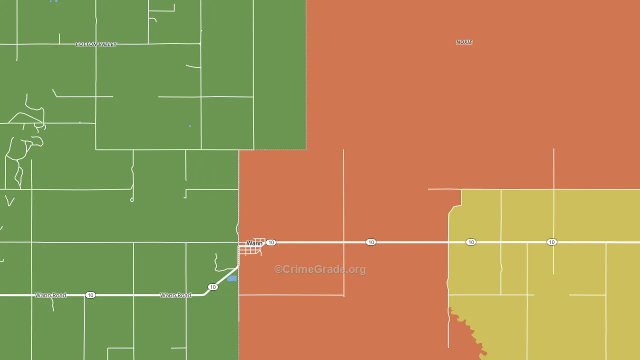 Wann, OK Map of Theft Rates