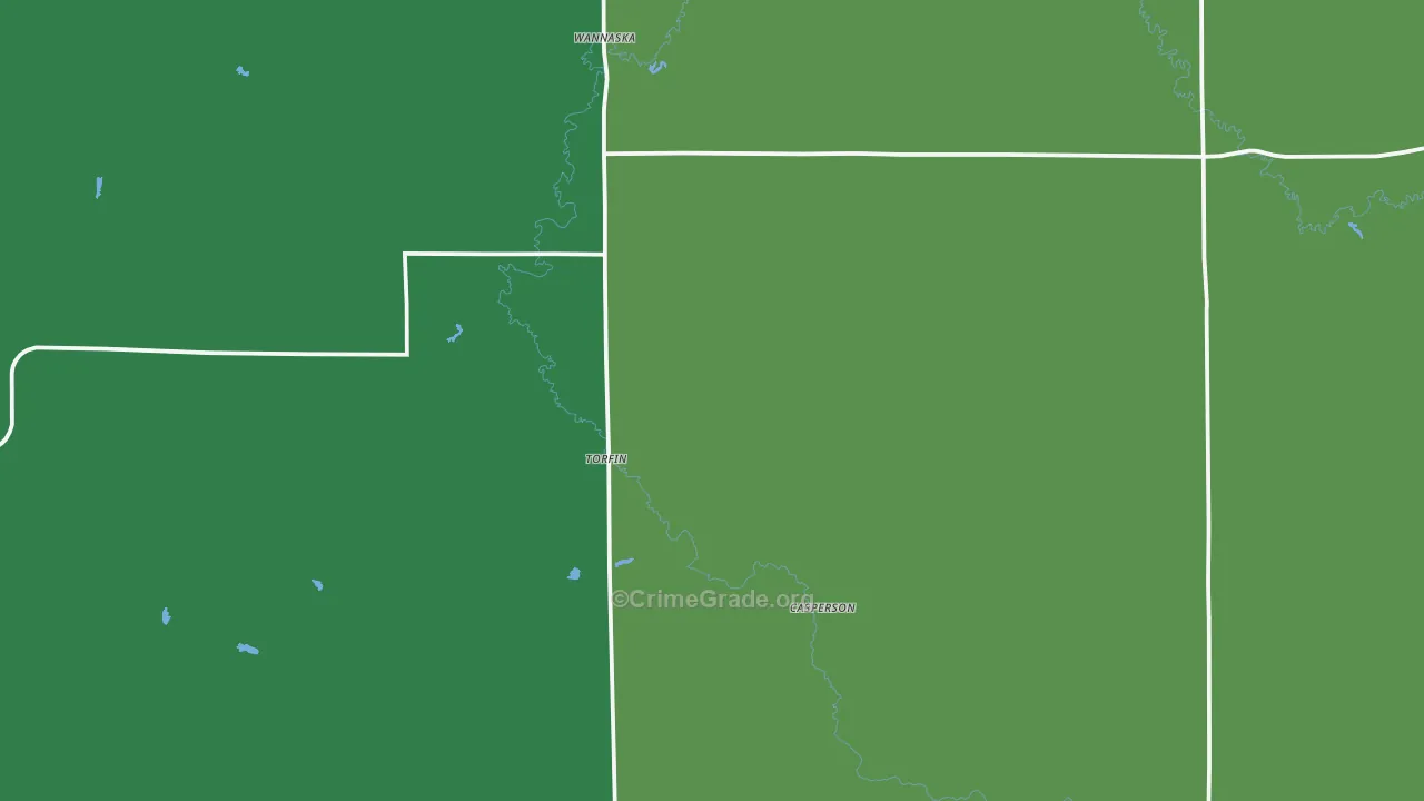 Wannaska, MN Map of Theft Rates