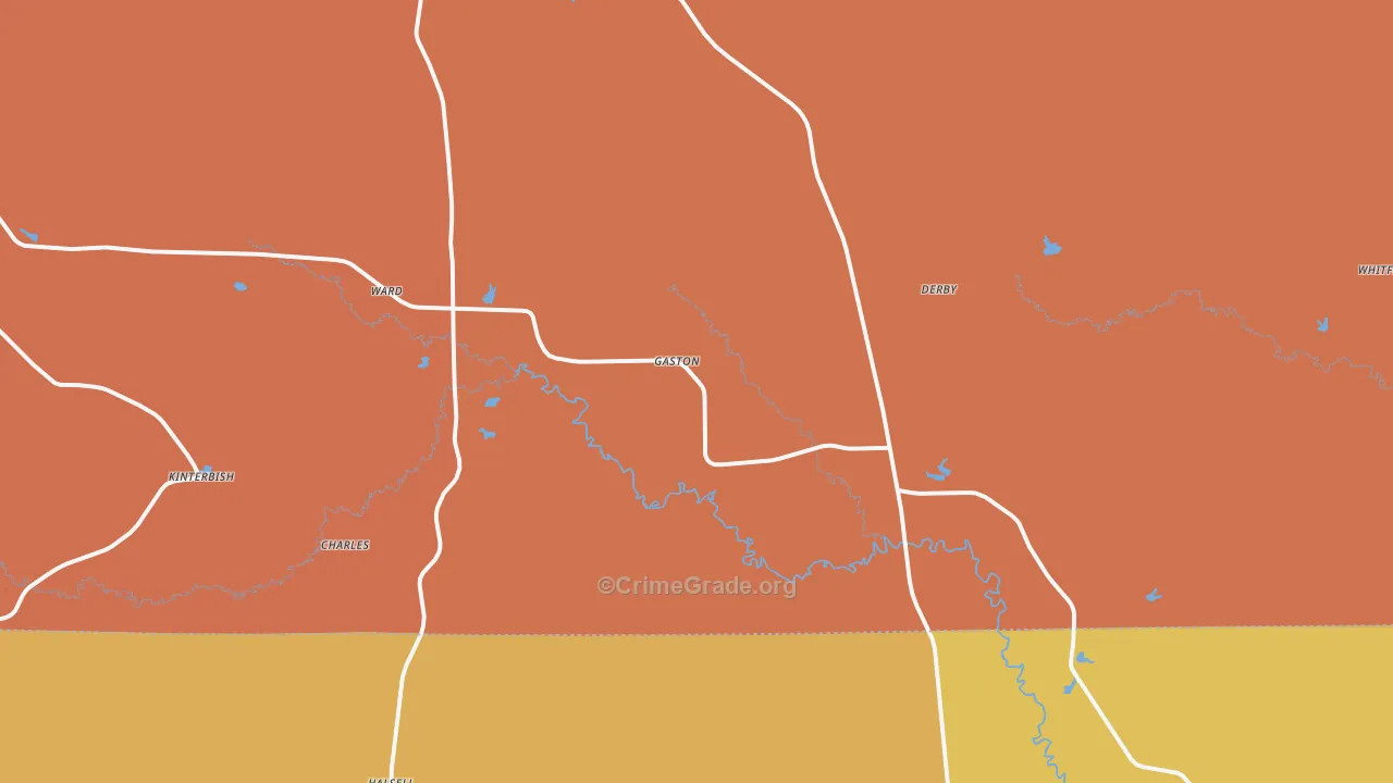 Ward, AL Map of Theft Rates