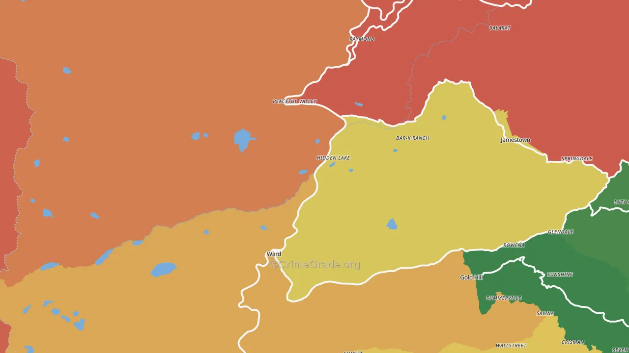 Ward, CO Map of Theft Rates