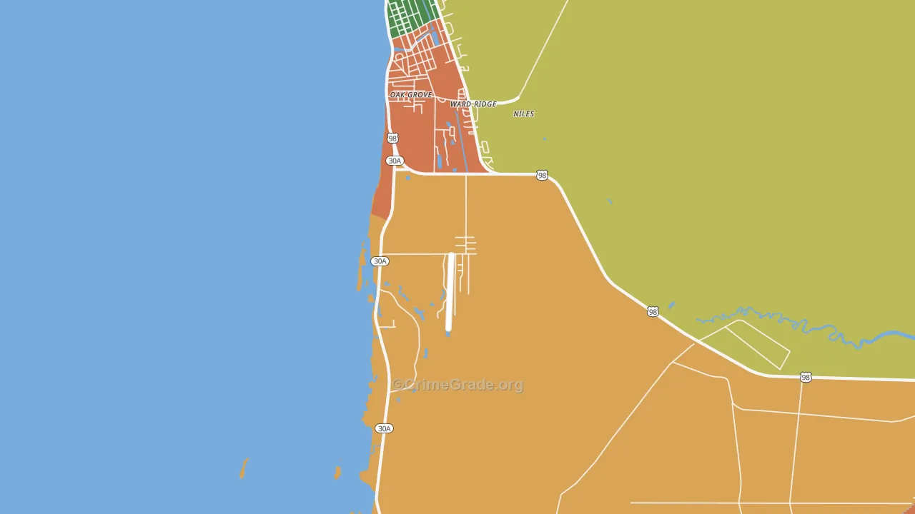 Ward Ridge, FL Map of Theft Rates