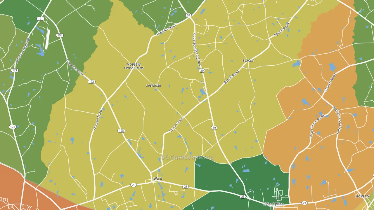 Ward, SC Map of Theft Rates