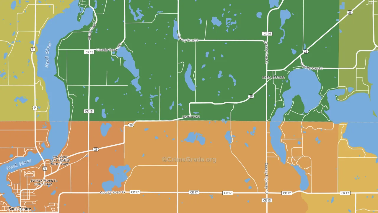 Ward Springs, MN Map of Theft Rates