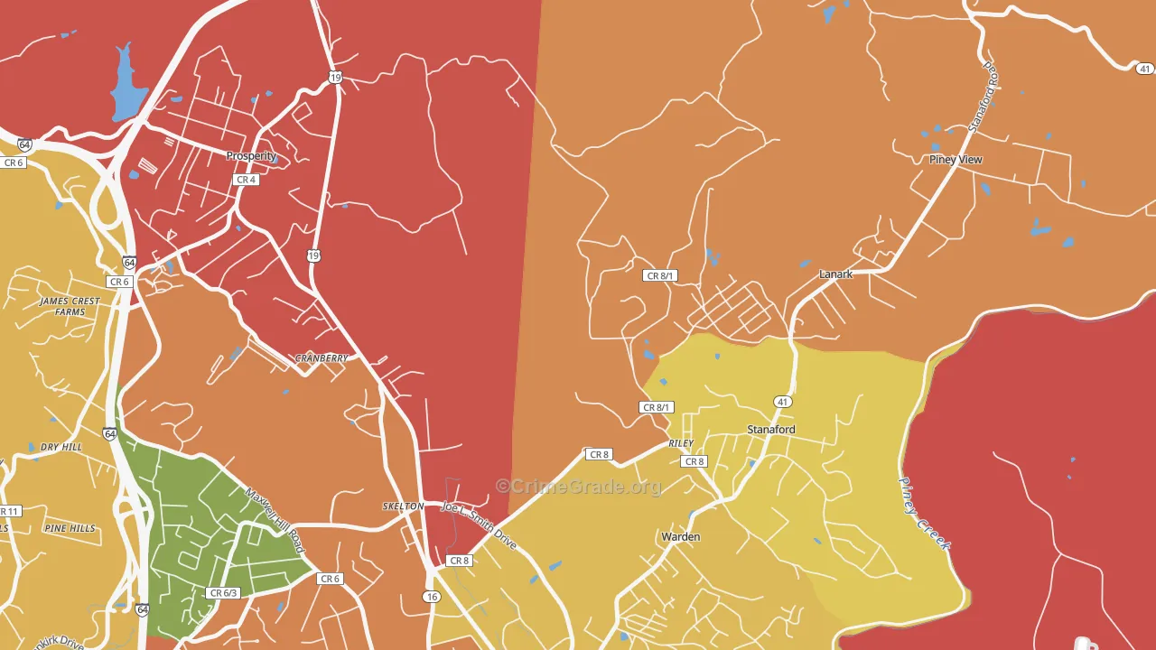 Warden, WV Map of Theft Rates